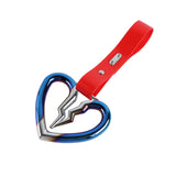 S Broken Heart JDM Tsurikawa Drift Subway Train Bus Handle Strap – Universal Car Interior Hanging Charm, Red PVC X2