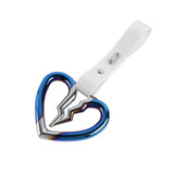 S Broken Heart JDM Tsurikawa Drift Subway Train Bus Handle Strap – Universal Car Interior Hanging Charm, White PVC X2