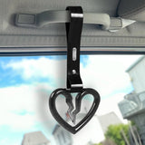 S Broken Heart Crystal-Style Ring JDM Tsurikawa Drift Subway Train Bus Handle Strap – Universal Car Interior Hanging Charm, Black PVC X1