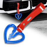 S Broken Heart Crystal-Style Ring JDM Tsurikawa Drift Subway Train Bus Handle Strap – Universal Car Interior Hanging Charm, Red PVC X1