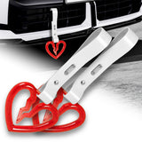 S Broken Heart Crystal-Style Ring JDM Tsurikawa Drift Subway Train Bus Handle Strap – Universal Car Interior Hanging Charm, White PVC X2