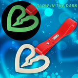 S Broken Heart JDM Tsurikawa Drift Subway Train Bus Handle Strap – Universal Car Interior Hanging Charm, Red PVC X1
