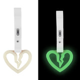 S Broken Heart JDM Tsurikawa Drift Subway Train Bus Handle Strap – Universal Car Interior Hanging Charm, White PVC X2