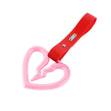 S Broken Heart JDM Tsurikawa Drift Subway Train Bus Handle Strap – Universal Car Interior Hanging Charm, Red PVC X2