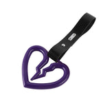 S Broken Heart JDM Tsurikawa Drift Subway Train Bus Handle Strap – Universal Car Interior Hanging Charm, Black PVC X2