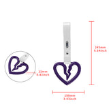 S Broken Heart JDM Tsurikawa Drift Subway Train Bus Handle Strap – Universal Car Interior Hanging Charm, White PVC X2