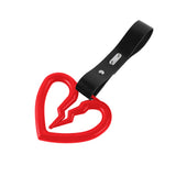 S Broken Heart JDM Tsurikawa Drift Subway Train Bus Handle Strap – Universal Car Interior Hanging Charm, Black PVC X2