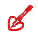 S Broken Heart JDM Tsurikawa Drift Subway Train Bus Handle Strap – Universal Car Interior Hanging Charm, Red PVC X2