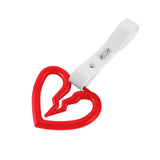 S Broken Heart JDM Tsurikawa Drift Subway Train Bus Handle Strap – Universal Car Interior Hanging Charm, White PVC X2