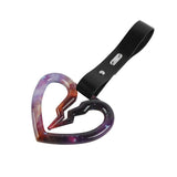 S Broken Heart JDM Tsurikawa Drift Subway Train Bus Handle Strap – Universal Car Interior Hanging Charm, Black PVC X2