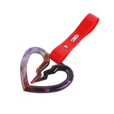 S Broken Heart JDM Tsurikawa Drift Subway Train Bus Handle Strap – Universal Car Interior Hanging Charm, Red PVC X2