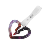S Broken Heart JDM Tsurikawa Drift Subway Train Bus Handle Strap – Universal Car Interior Hanging Charm, White PVC X2