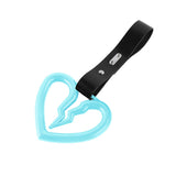 S Broken Heart JDM Tsurikawa Drift Subway Train Bus Handle Strap – Universal Car Interior Hanging Charm, Black PVC X2