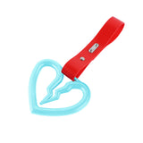 S Broken Heart JDM Tsurikawa Drift Subway Train Bus Handle Strap – Universal Car Interior Hanging Charm, Red PVC X2