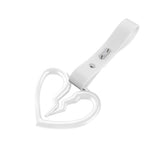 S Broken Heart JDM Tsurikawa Drift Subway Train Bus Handle Strap – Universal Car Interior Hanging Charm, White PVC X2