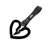 S Broken Heart JDM Tsurikawa Drift Subway Train Bus Handle Strap – Universal Car Interior Hanging Charm, Carbon Fiber Pattern PVC X2