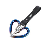 S Broken Heart JDM Tsurikawa Drift Subway Train Bus Handle Strap – Universal Car Interior Hanging Charm, Carbon Fiber Pattern PVC X2