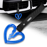 S Broken Heart Crystal-Style Ring JDM Tsurikawa Drift Subway Train Bus Handle Strap – Universal Car Interior Hanging Charm, Carbon Fiber Pattern PVC X1