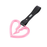 S Broken Heart JDM Tsurikawa Drift Subway Train Bus Handle Strap – Universal Car Interior Hanging Charm, Carbon Fiber Pattern PVC X2