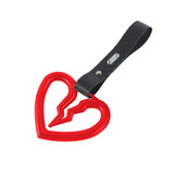 S Broken Heart JDM Tsurikawa Drift Subway Train Bus Handle Strap – Universal Car Interior Hanging Charm, Carbon Fiber Pattern PVC X2