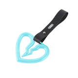 S Broken Heart JDM Tsurikawa Drift Subway Train Bus Handle Strap – Universal Car Interior Hanging Charm, Carbon Fiber Pattern PVC X2