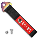 JDM Honda ASIMO Racing NEO CHROME HIGH STRENGTH Tow Strap for Front / Rear Bumper