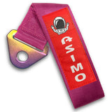 JDM Honda ASIMO Racing NEO CHROME HIGH STRENGTH Pink Tow Strap for Front / Rear Bumper