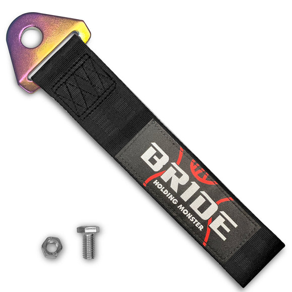 JDM INITIAL D RACING NEO CHROME HIGH STRENGTH Tow Strap for Front / Rear Bumper