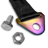 JDM INITIAL D RACING NEO CHROME HIGH STRENGTH Tow Strap for Front / Rear Bumper