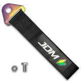 JDM Honda Drift Rally Sports Racing NEO CHROME HIGH STRENGTH Tow Strap for Front / Rear Bumper