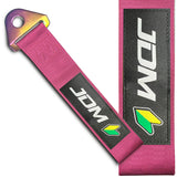 JDM Honda Drift Rally Sports Racing NEO CHROME HIGH STRENGTH Pink Tow Strap for Front / Rear Bumper