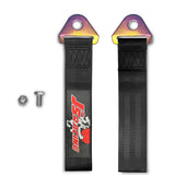 JDM JS Drift Rally Sports Racing Honda NEO CHROME HIGH STRENGTH Tow Strap for Front / Rear Bumper