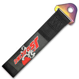 JDM JS Drift Rally Sports Racing Honda NEO CHROME HIGH STRENGTH Tow Strap for Front / Rear Bumper