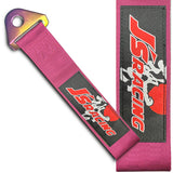 JDM JS Drift Rally Sports Racing Honda NEO CHROME HIGH STRENGTH Pink Tow Strap for Front / Rear Bumper