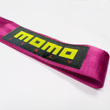 MOMO Racing JDM Honda Drift Rally Sports NEO CHROME HIGH STRENGTH Pink Tow Strap for Front / Rear Bumper