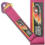 NEO CHROME FOR MUGEN RACING HIGH STRENGTH TOW PINK TOWING STRAP HOOK FOR HONDA BUMPER