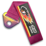 NEO CHROME FOR MUGEN RACING HIGH STRENGTH TOW PINK TOWING STRAP HOOK FOR HONDA BUMPER