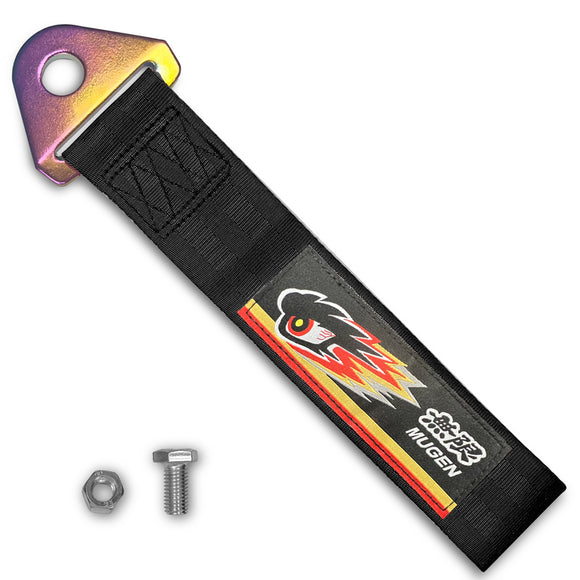 NEO CHROME FOR MUGEN RACING HIGH STRENGTH TOW TOWING STRAP HOOK FOR HONDA BUMPER