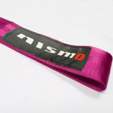 JDM NISSAN NISMO Drift Rally Sports Racing NEO CHROME HIGH STRENGTH Pink Tow Strap for Front / Rear Bumper