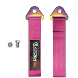 OSAKA Racing JDM Honda Drift Rally Sports NEO CHROME HIGH STRENGTH Pink Tow Strap for Front / Rear Bumper