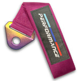 PERFORMANCE RACING Drift Rally Sports NEO CHROME HIGH STRENGTH Pink Tow Strap for Front / Rear Bumper