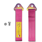 PIKACHU RACING Drift Rally Sports NEO CHROME HIGH STRENGTH Pink Tow Strap for Front / Rear Bumper