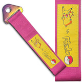 PIKACHU RACING Drift Rally Sports NEO CHROME HIGH STRENGTH Pink Tow Strap for Front / Rear Bumper