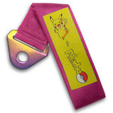 PIKACHU RACING Drift Rally Sports NEO CHROME HIGH STRENGTH Pink Tow Strap for Front / Rear Bumper