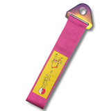 PIKACHU RACING Drift Rally Sports NEO CHROME HIGH STRENGTH Pink Tow Strap for Front / Rear Bumper