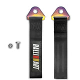 RALLIART MITSUBISHI RACING Drift Rally Sports NEO CHROME HIGH STRENGTH Tow Strap for Front / Rear Bumper
