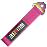 RALLIART MITSUBISHI RACING Drift Rally Sports NEO CHROME HIGH STRENGTH Pink Tow Strap for Front / Rear Bumper