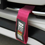 RALLIART MITSUBISHI RACING Drift Rally Sports NEO CHROME HIGH STRENGTH Pink Tow Strap for Front / Rear Bumper