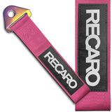 RECARO RACING Drift Rally Sports NEO CHROME HIGH STRENGTH Pink Tow Strap for Front / Rear Bumper