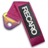 RECARO RACING Drift Rally Sports NEO CHROME HIGH STRENGTH Pink Tow Strap for Front / Rear Bumper